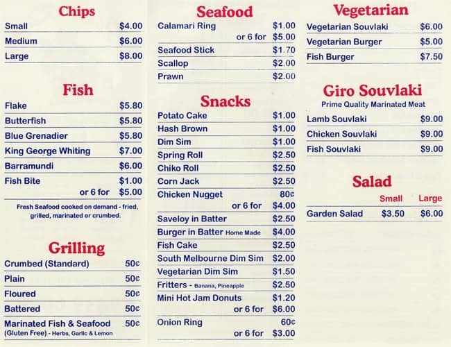 Fish King Menu, Menu for Fish King, Eltham, Melbourne Urbanspoon/Zomato