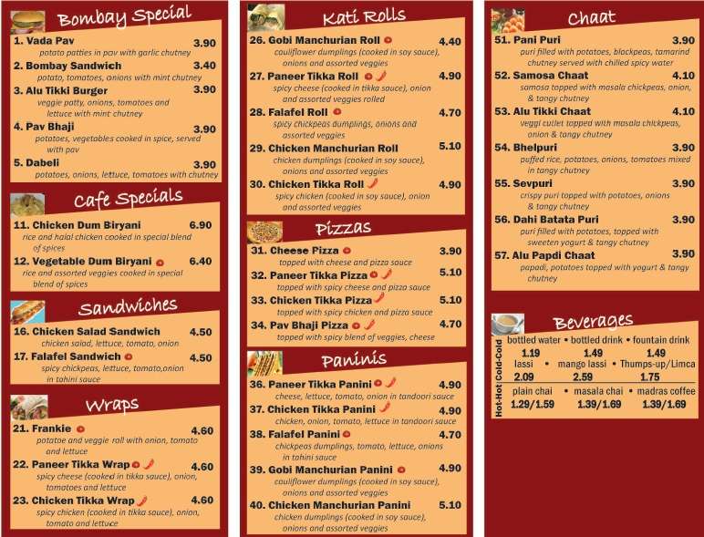 Curry N Cakes Menu Curry N Cakes Menu