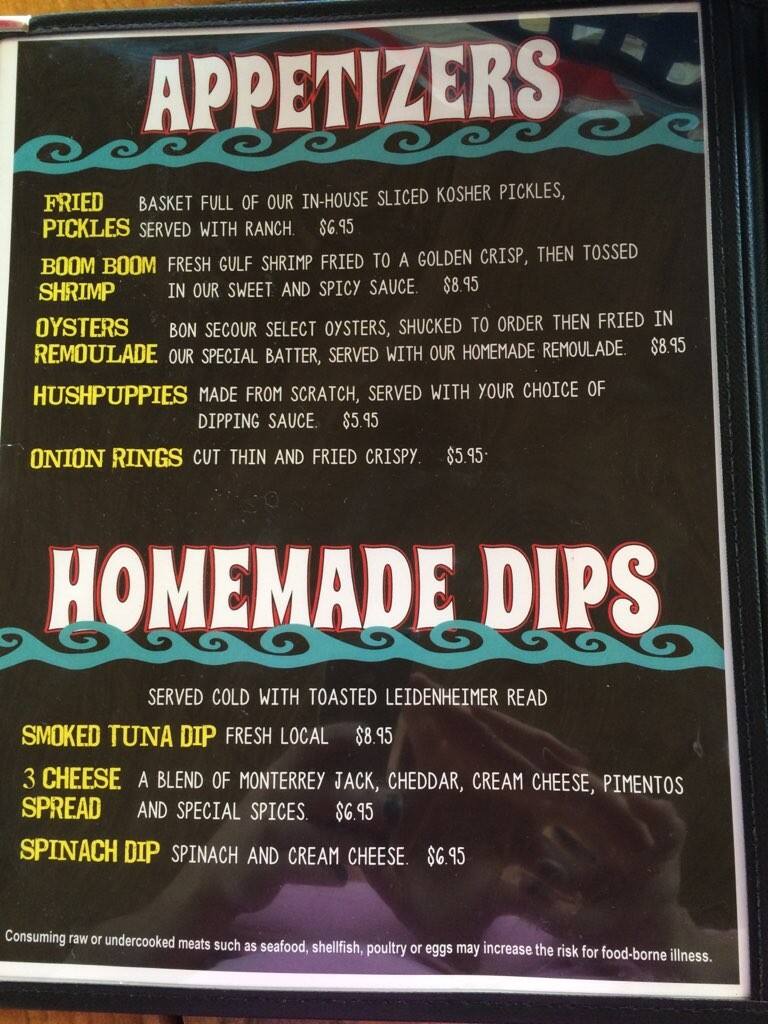 High Tide Oyster Bar Menu, Menu for High Tide Oyster Bar, Gulf Shores