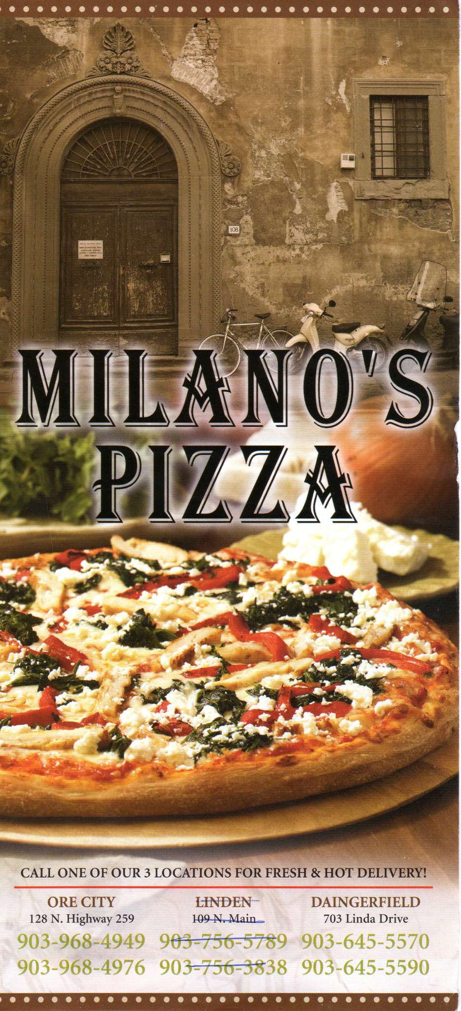 Milano's Pizza Menu, Menu for Milano's Pizza, Daingerfield