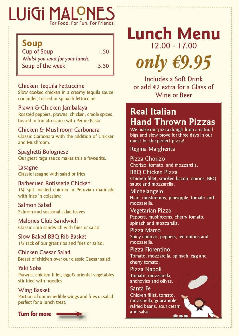 Luigi Malones Menu Menu for Luigi Malones Temple Bar Luigi Malones Menu Menu for Luigi Malones Temple Bar