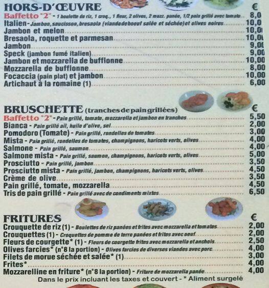 Menu di Pizzeria Ristorante Baffetto 2 