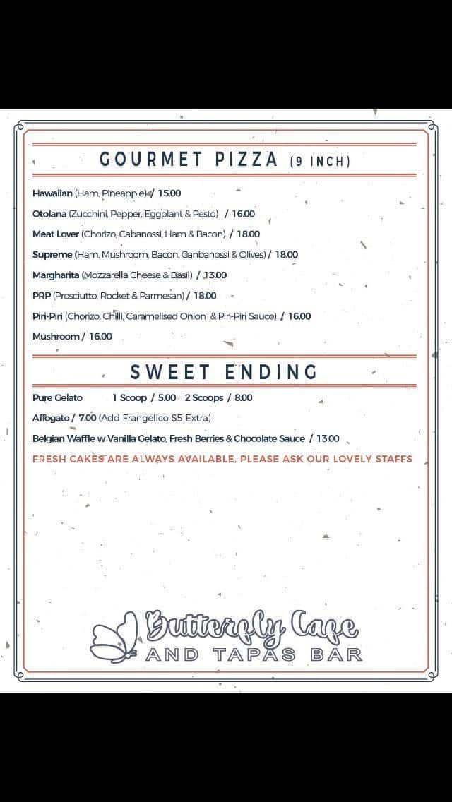 Butterfly menu