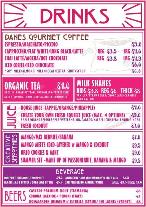 Butterfly menu