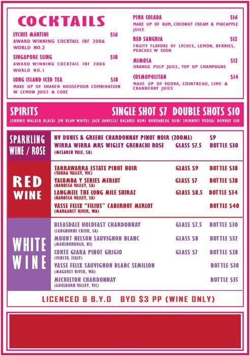Butterfly menu