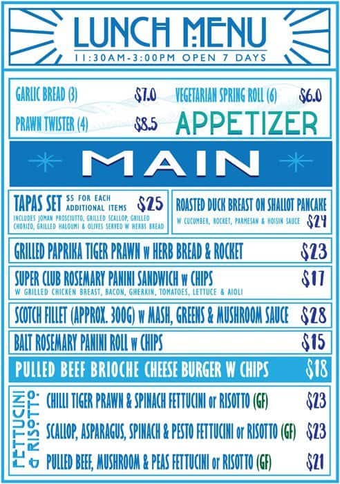 Butterfly menu