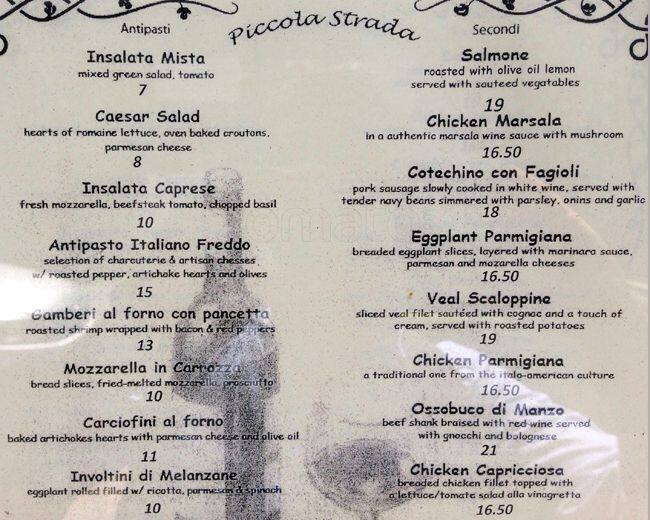 Piccola Strada Menu, Menu for Piccola Strada, East Village, New York