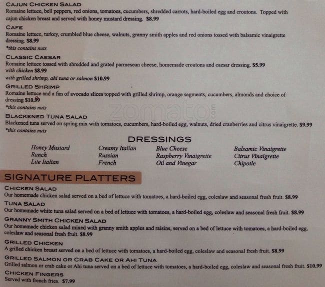 Menu at Nudy's Cafe Exton, Exton, 420 Lincoln Hwy