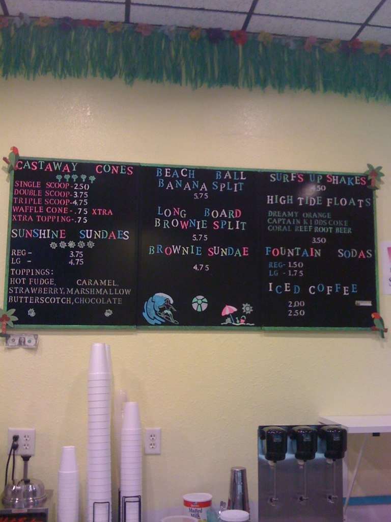 Scoops Ice Cream menu, Menu restauracji Scoops Ice Cream, Destin