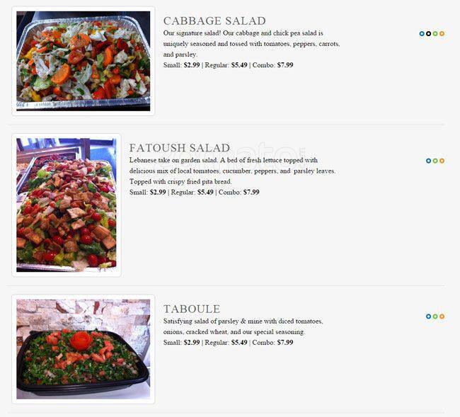 Ghazale On College menu