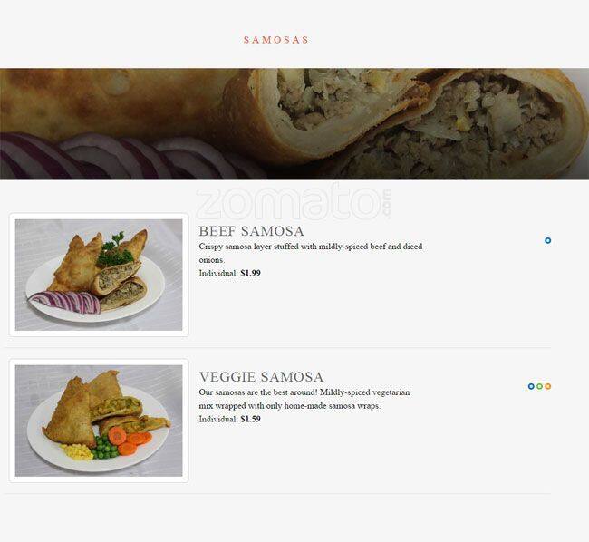 Ghazale On College menu