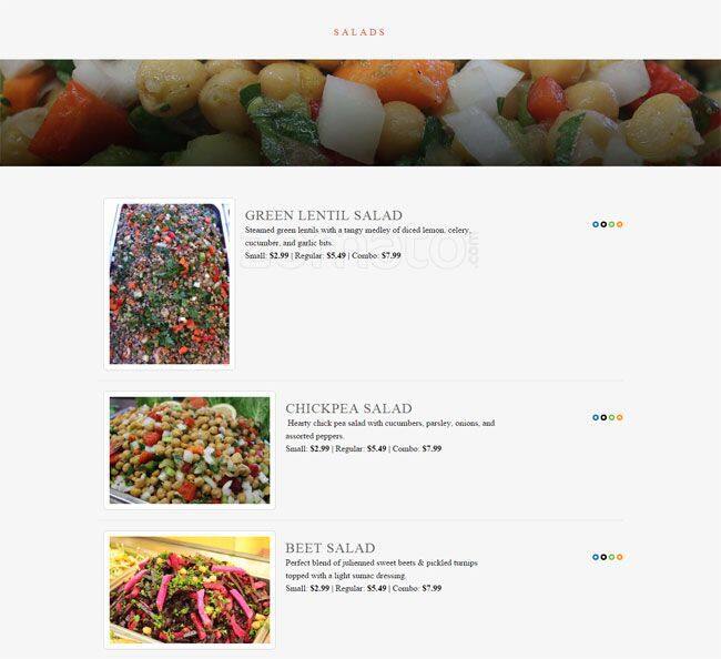 Ghazale On College menu