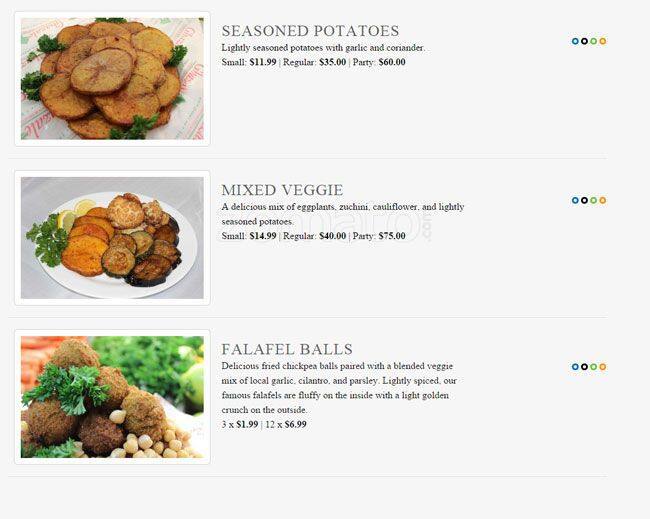 Ghazale On College menu