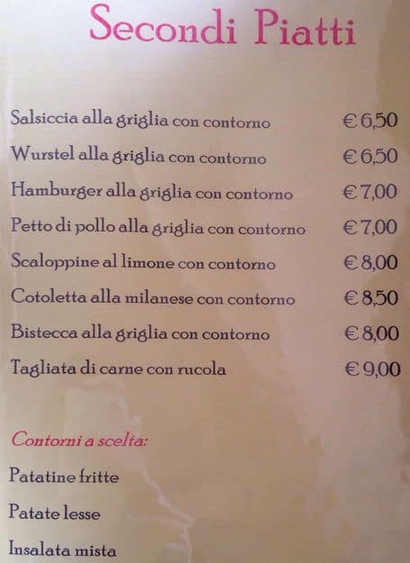 Ristorante Pizzeria Bella Napoli menu