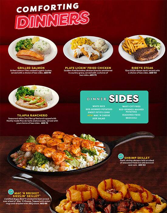 Menu of Denny's, Al Rigga, Dubai