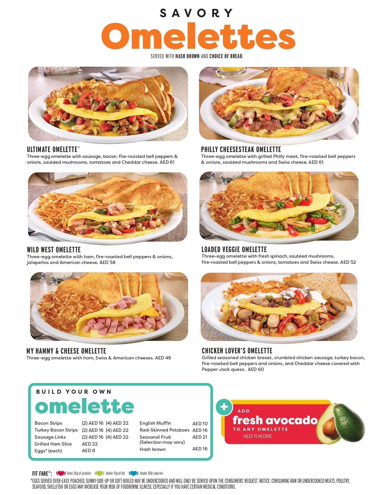 Menu at Denny's restaurant, Dubai, Sheikh Zayed Road