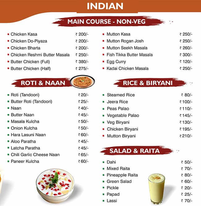 The Grewal Dhaba menu
