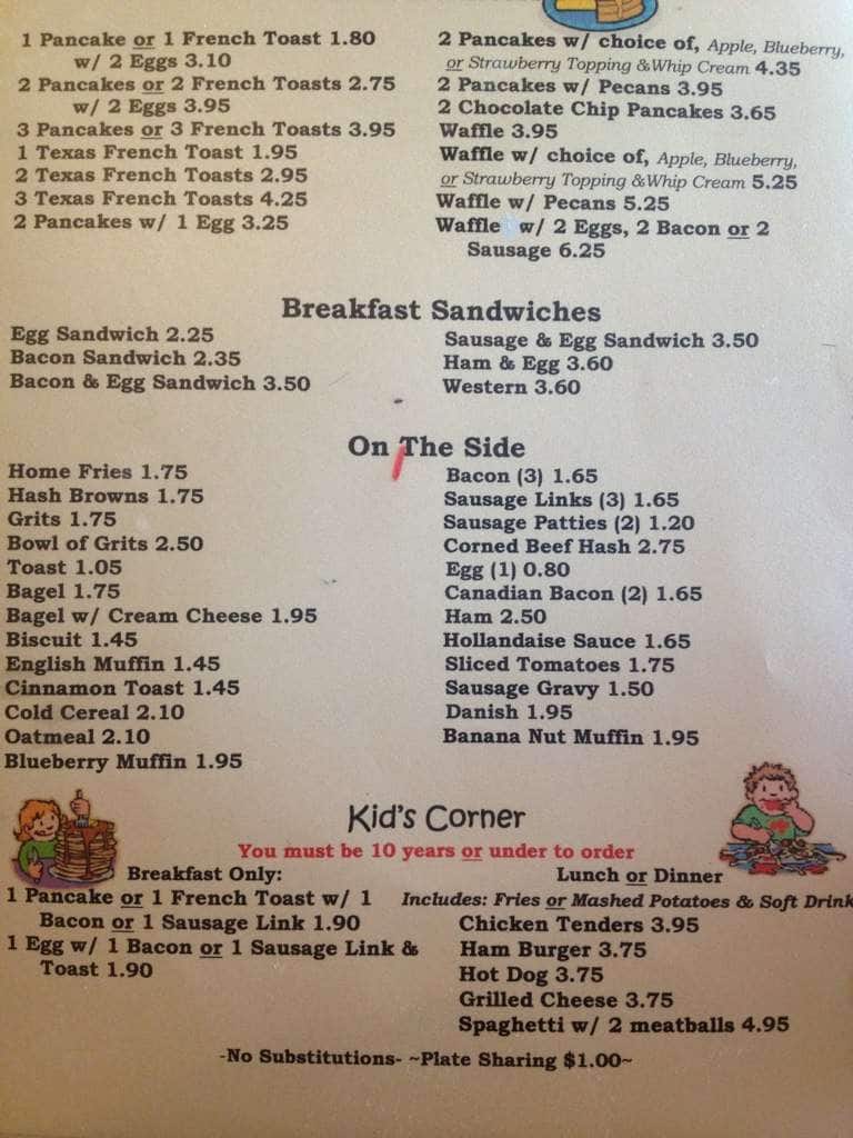 Menu at Susie's Too restaurant, New Port Richey