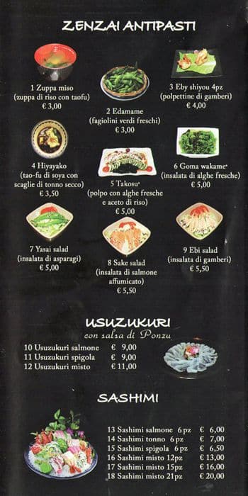 Menu di Sushi One 