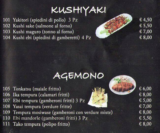 Menu di Sushi One 