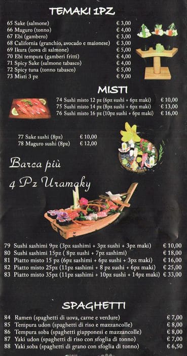 Menu di Sushi One 