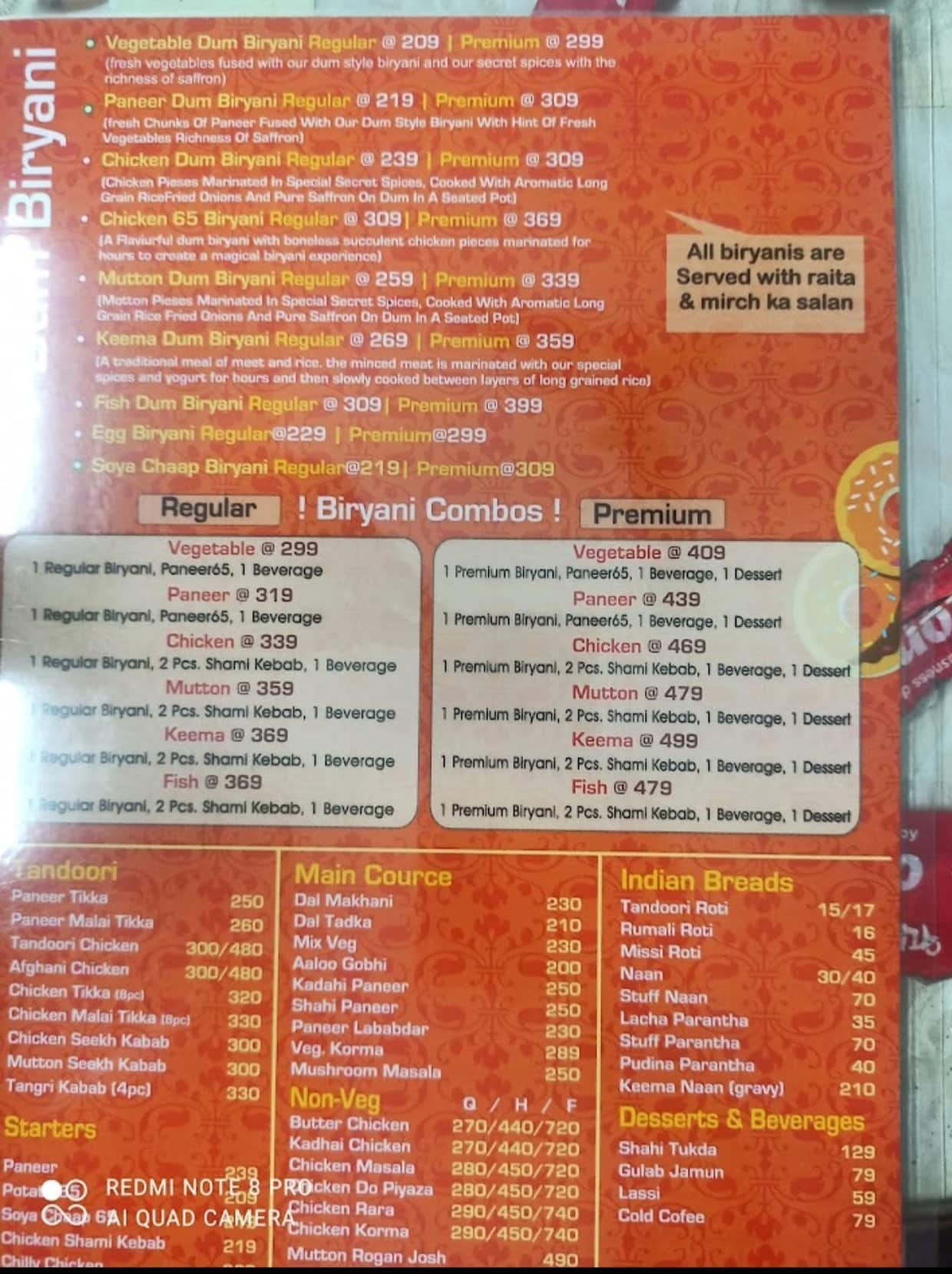 Menu of Biriyani Station, Sector 31, Noida