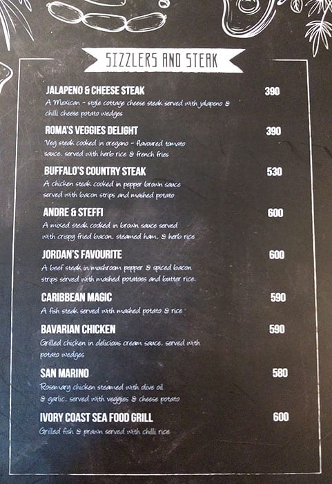 Pupil Food Court menu