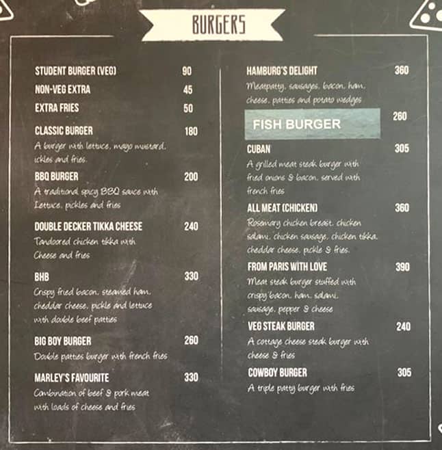 Pupil Food Court menu