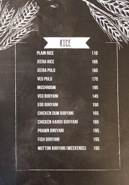 Pupil Food Court menu