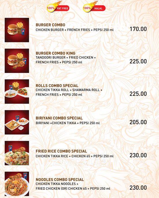 Arabian Grillz menu
