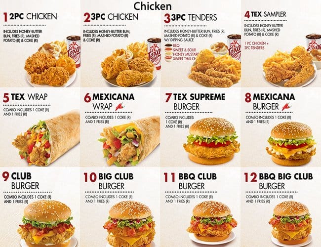 Texas Chicken Menu, Menu for Texas Chicken, Henderson, Auckland ...