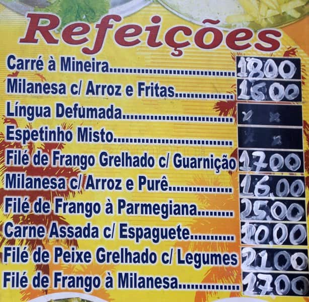 Spaghettilândia cardápio