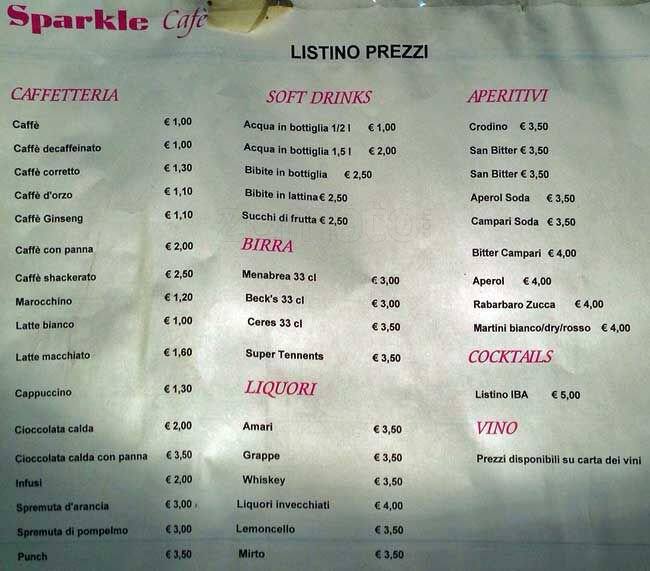 Menu di Sparkle Café 