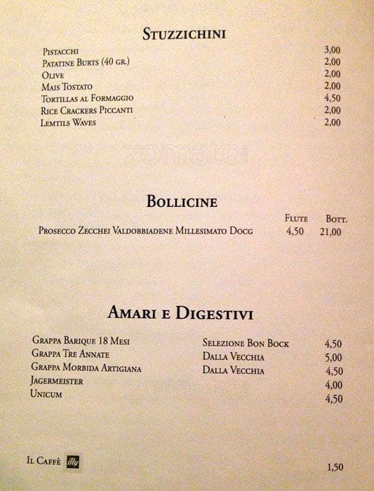 Menu di Le Bon Bock Whisky Bar 