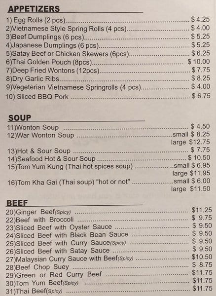 Spoonful menu