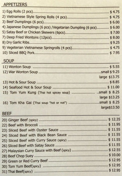 Spoonful menu