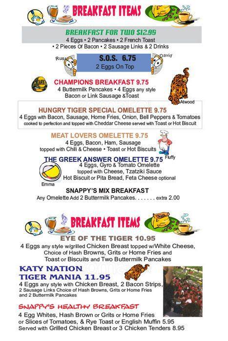 snappy sacker menu snappy sacker menu