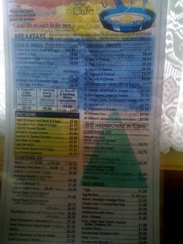 Prescott Cafe Menu, Menu for Prescott Cafe, Northeast, Portland
