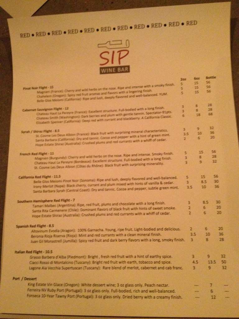 sip wine bar menu        <h3 class=
