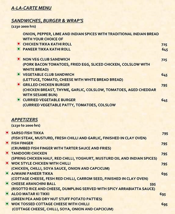 Menu at Downtown Kitchen & Bar - Courtyard by Marriott, Gurugram