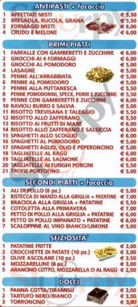 Menu di Rosticceria Pizzeria del Maestro 