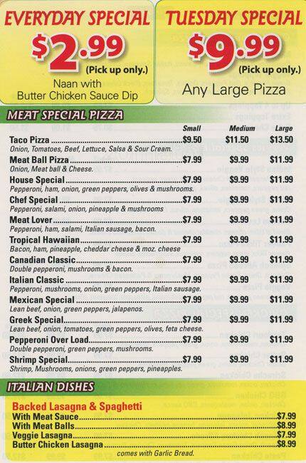 Fresh Round Table menu