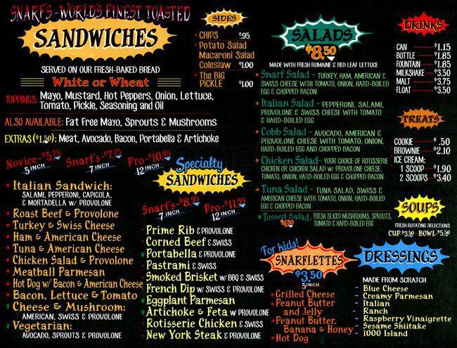 Snarf's Menu, Menu for Snarf's, Boulder, Boulder - Urbanspoon/Zomato