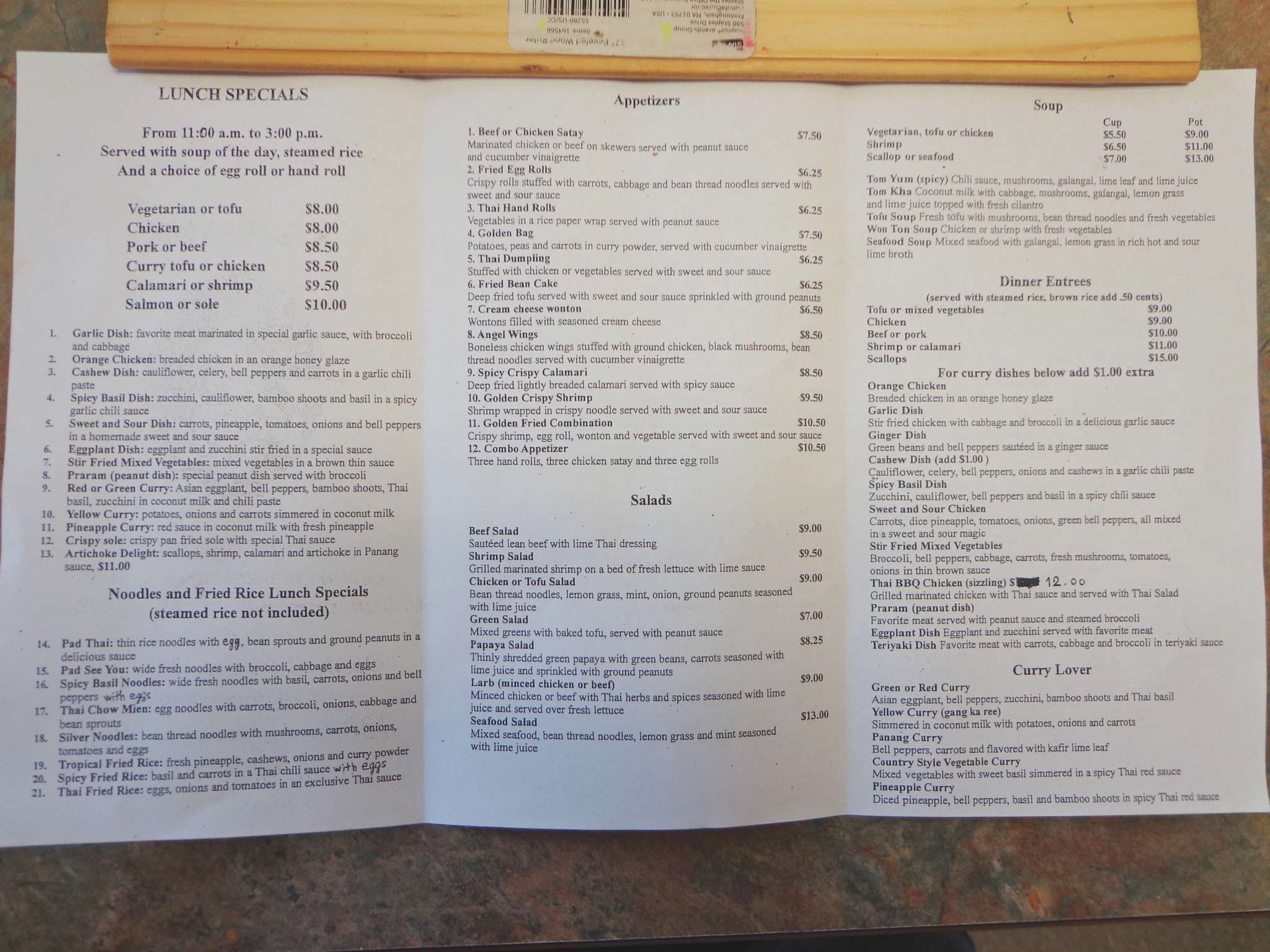 Thai Pan Cuisine Menu, Menu for Thai Pan Cuisine, Encinitas, San Diego