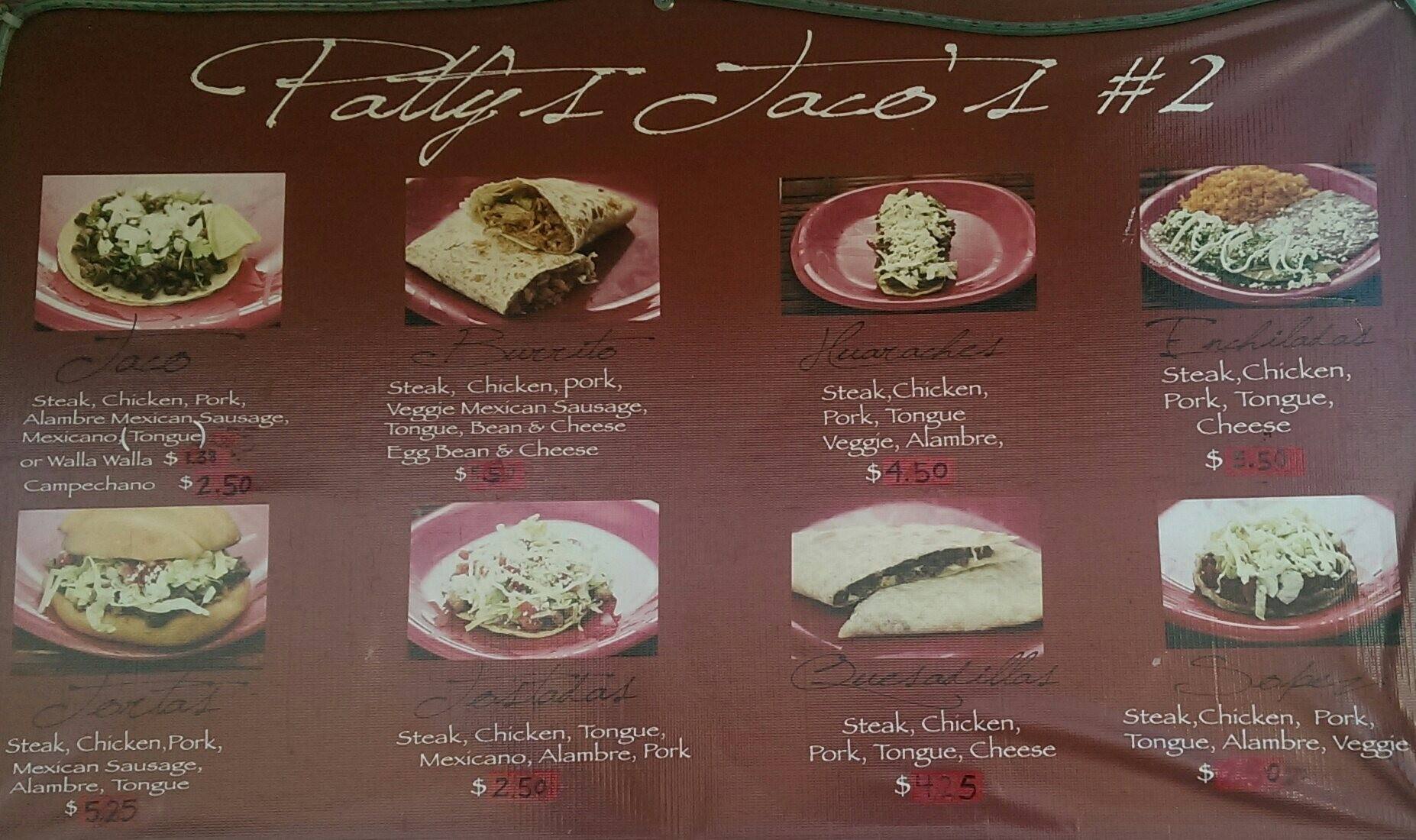 Patty's Taco Truck Menu, Menu for Patty's Taco Truck, Spokane, Spokane