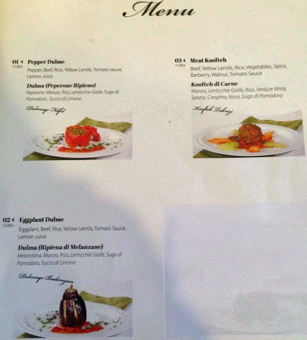 Menu di Ghoreishi Catering 