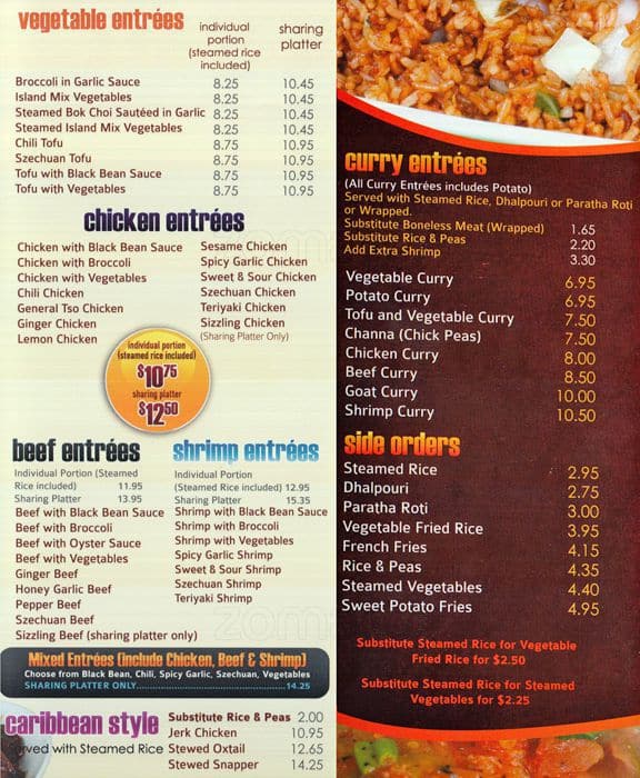 Menu at Island Mix Restaurant & Lounge, Pickering, Brock Rd