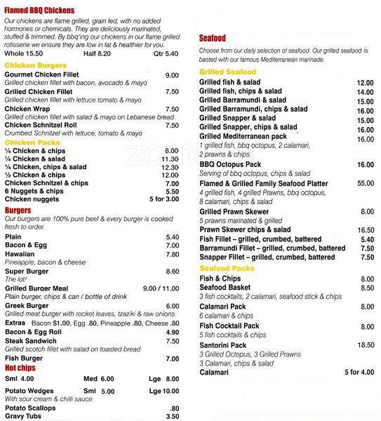 Flamed & Grilled Menu, Menu for Flamed & Grilled, Northmead, Sydney