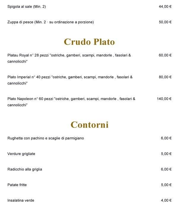 Menu di Sa Tanca Crostaceria 