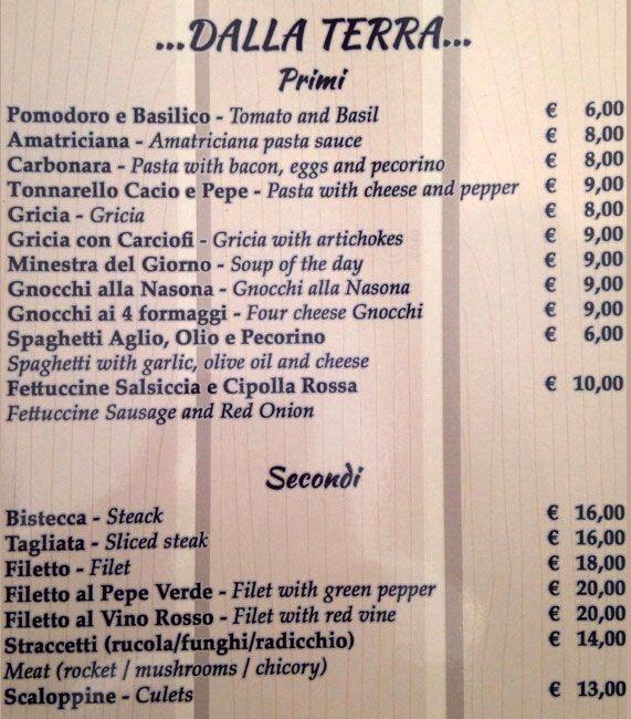 Menu di Ristorante Al Vecchio Galeone 